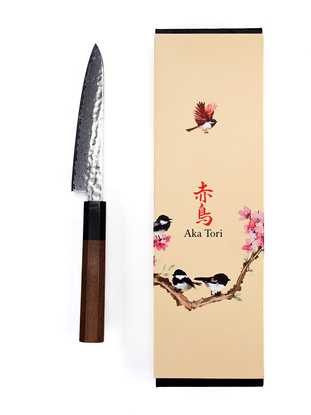 Exclusive Aka Tori Tokyo Hammer 5" Utility Knife – Damascus Steel Business Gift with Custom Engraving Option