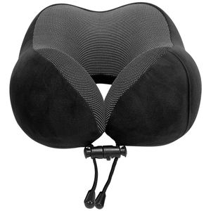 Dr.Bacty travel neck pillow - black. Free earplugs and a blindfold