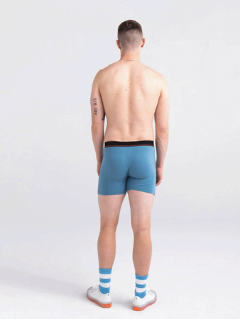 Men's elastic SAXX NON-STOP STRETCH Boxer Brief with fly - blue.