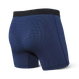 Men's trekking / sport boxer briefs with fly SAXX QUEST 2.0 Boxer Brief Fly - navy blue with light stitching.
