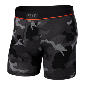 Herren-Schnelltrocknungs-Boxershorts SAXX VIBE Boxer Brief Camouflage - Schwarz