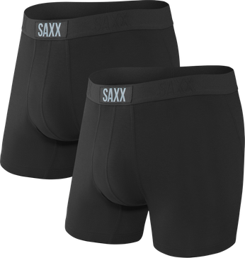 Herren-Boxershorts SAXX VIBE BOXER BRIEF 2PK - schwarz