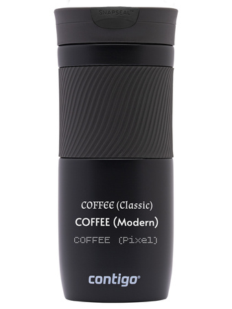 Thermal mug Contigo Byron 470ml  with custom inscription - engraved - Matte Black