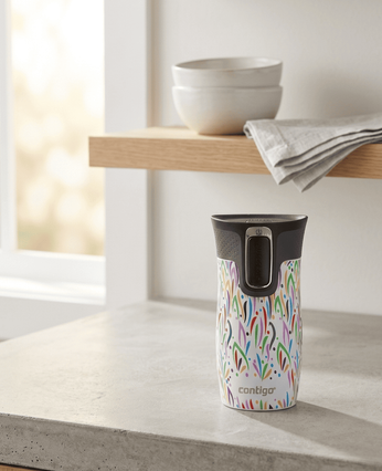 Contigo West Loop Mini 300ml Thermobecher - Floresy - Weiß Metallic