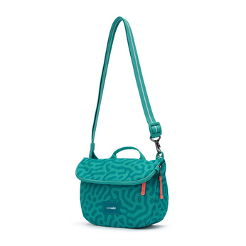 Folding women's anti-theft bag Pacsafe Go - turquoise