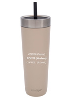 Thermobecher mit strohhalm Luxe Tumbler 720ml mit Gravur - Brown Sugar
