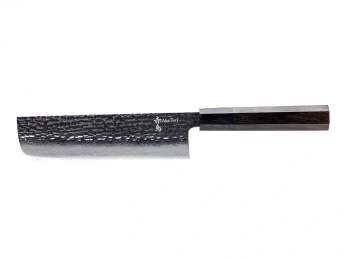 Aka Tori Damaszener-Nakiri-Gemüsemesser 7" mit Gravur - Tokyo Black