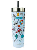 Thermal mug with straw Contigo Luxe Tumbler 720 ml - Summer - Periwinkle