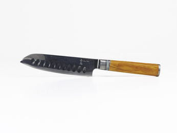 Exklusives Aka Tori Kyoto Olive 5" Santoku-Messer aus Damaszener Stahl – Business-Geschenk mit Gravuroption