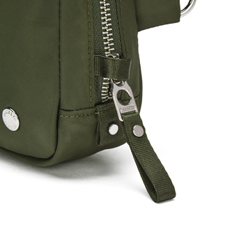 Kleine 2-in-1-Handtasche für Damen mit Diebstahlschutz Pacsafe W – olivgrün