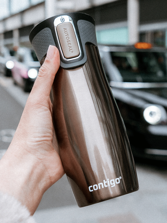 Thermal mug Contigo West Loop 2.0 with custom inscription-engraved - Latte