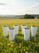 Thermobecher für Kaffee Dr.Bacty Apollo 2.0 360 ml "Dziewanna wielkokwiatowa" – Weiß