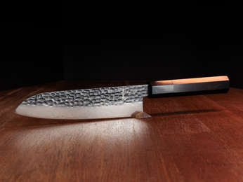 Exclusive Aka Tori Tokyo Black 7" Santoku Knife – Damascus Steel Business Gift with Custom Engraving Option