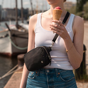 Kleine 2-in-1-Handtasche für Damen mit Diebstahlschutz Pacsafe W – black