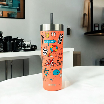 Thermobecher mit strohhalm Contigo Luxe Tumbler 720ml - Summer - Coral