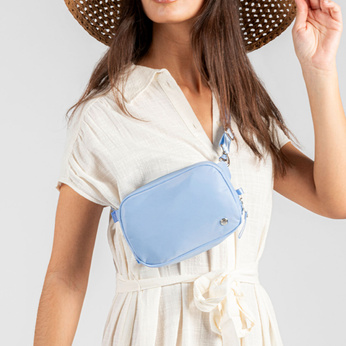 Kleine 2-in-1-Handtasche für Damen mit Diebstahlschutz Pacsafe W – serenity blue