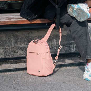 Mini women's anti-theft backpack 8L Pacsafe Citysafe CX Econyl® - pink