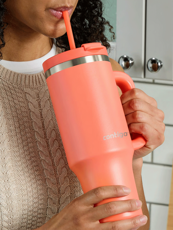 Thermalbecher mit Strohhalm Contigo Streeterville Tumbler 1200 ml - Coral