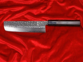 Aka Tori Damaszener-Nakiri-Gemüsemesser 7" mit Gravur - Tokyo Black