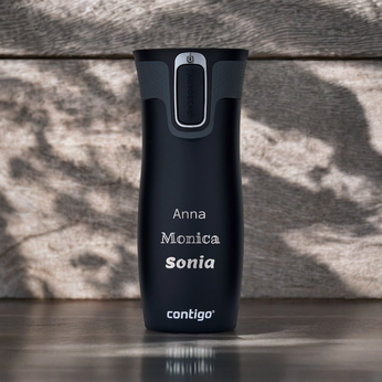 Thermal mug Contigo West Loop 2.0 with custom inscription- engraved - Balck