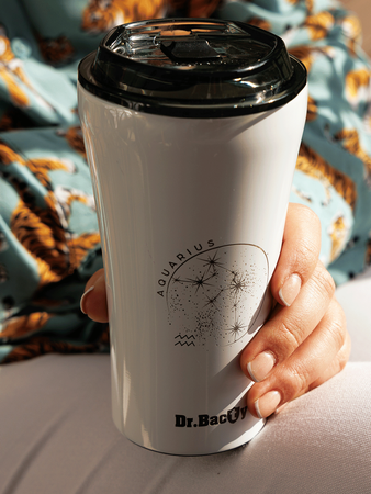 Dr.Bacty Apollo 2.0 Thermokaffeebecher - Aquarius - 360 ml - Weiß glänzend