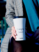 Dr.Bacty Apollo 2.0 Thermo-Kaffeebecher - Leckerer Kaffee - 360 ml - Glänzend Weiß