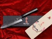 Exklusives Aka Tori Tokyo Black 7" Santoku-Messer aus Damaszener Stahl – Business-Geschenk mit Gravuroption
