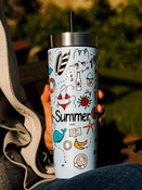 Thermobecher mit strohhalm Contigo Luxe Tumbler 720ml - Summer - Periwinkle