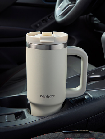 Thermal water mug with engraving Contigo Streeterville Tumbler 1200 ml - Oatmilk