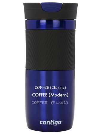 Thermal mug Contigo Byron 470ml with custom inscription - engraved - Deep Blue