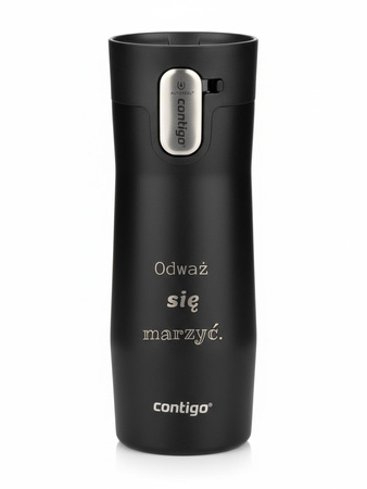 Thermal mug Contigo West Loop 3.0 with custom inscription- engraved - Balck