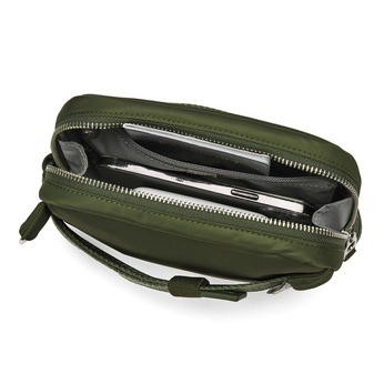Kleine 2-in-1-Handtasche für Damen mit Diebstahlschutz Pacsafe W – olivgrün