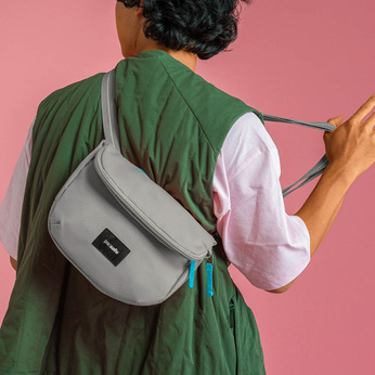 Folding women's anti-theft bag Pacsafe Go - stone