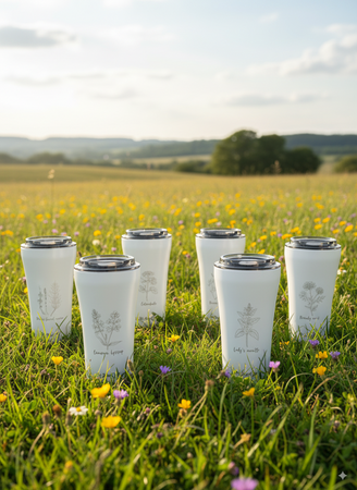 Thermobecher für Kaffee Dr.Bacty Apollo 2.0 360 ml „Alexandrine senna” – Weiß