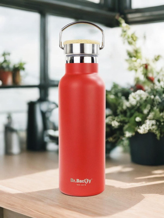 Steel thermal bottle Dr. Bacty Iris - red