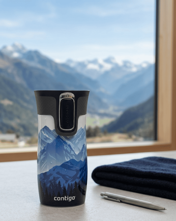 Contigo West Loop Mini 300ml Thermobecher - Berg Tageslicht - Weiß Metallic