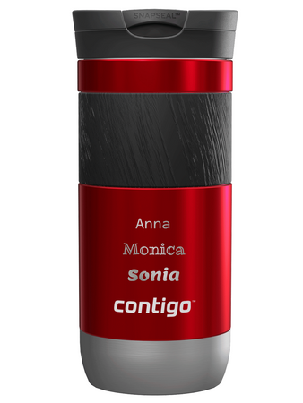 Thermal mug Contigo Byron 2.0 470ml  with custom inscription - engraved - Red