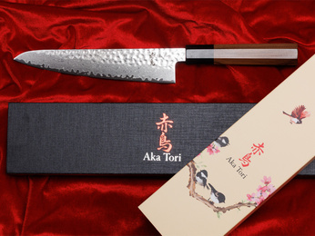 Exclusive Aka Tori Tokyo Hammer 8" Chef's Knife – Damascus Steel Business Gift with Custom Engraving Option