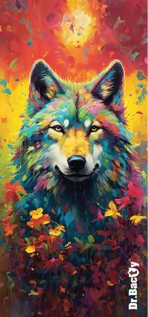 Dr.Bacty 70x140 beidseitig schnell trocknendes Handtuch - Wolf