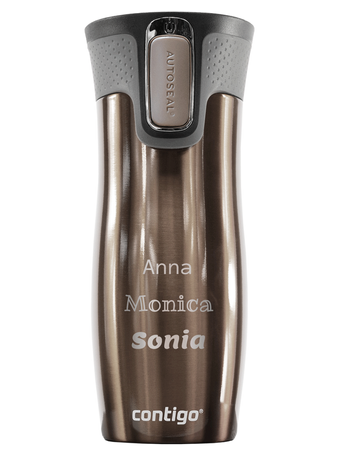 Thermal mug Contigo West Loop 2.0 with custom inscription-engraved - Latte