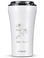 Thermobecher für Kaffee Dr.Bacty Apollo 2.0 360 ml "Jeżówka purpurowa" – Weiß