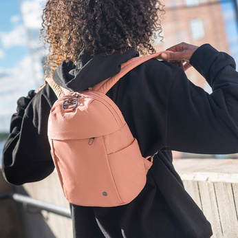 Mini women's anti-theft backpack 8L Pacsafe Citysafe CX Econyl® - pink