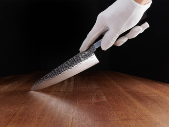 Exklusives Aka Tori Tokyo Black 8" Chefmesser aus Damaszener Stahl – Business-Geschenk mit Gravuroption