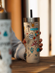 Thermal mug with straw Contigo Luxe Tumbler 720 ml - Summer - Brown Sugar