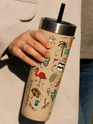 Thermobecher mit strohhalm Contigo Luxe Tumbler 720ml - Summer - Brown Sugar