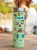 Thermobecher mit strohhalm Contigo Luxe Tumbler 720ml - Summer - Cucumber