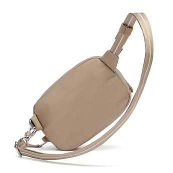 Kleine 2-in-1-Handtasche für Damen mit Diebstahlschutz Pacsafe W – beige