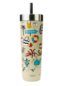 Thermal mug with straw Contigo Luxe Tumbler 720 ml - Summer - Brown Sugar