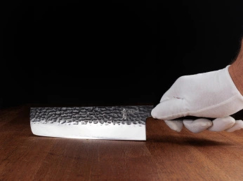 Aka Tori Engraved Damascus Steel 7" Nakiri Vegetable Knife - Tokyo Black