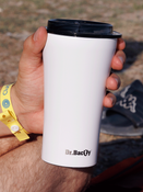 Dr.Bacty Apollo 2.0 thermischer Kaffeebecher - Ode an die Jugend - 360 ml - Weiß glänzend